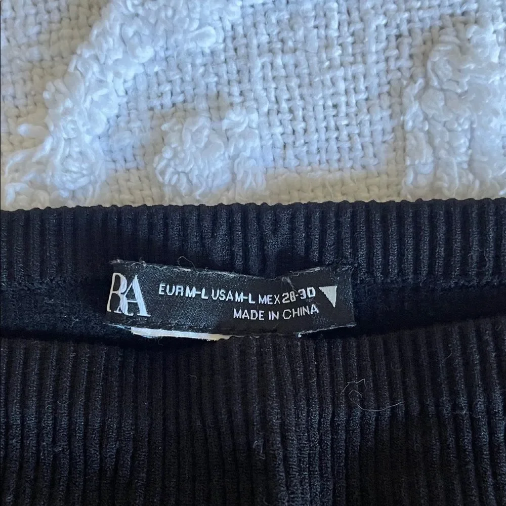 Zara Elegant Black Crop Top with Silver Accents